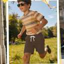 Vinsatin 3 Pack Boy's Bermuda Athletic Shorts, 3-Color, 9-10 Years (Black)