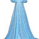 Daphne Regency Women's Blue Lace Dress Light Blue S