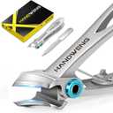 2026 Slanted Nail Clippers for Men Thick Toenails, Toe Nail Clippers for Thick Nails for Seniors, Ingrown Toenail Clippers with Wide Jaw Opening, Heavy Duty Fingernail Clippers Adult Nail Cutter