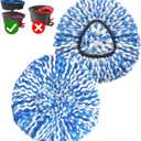 2 Pack Mop Replace Heads Compatible for OCeda, Spin Mop Refill Head Replacement for RinseClean 2-Tank System - Fluffy Microfiber, Machine Washable and Easy to Replace (Blue)