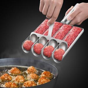 Stainless Steel Meatball Maker - Creative Kitchen Quadruple Meatball Maker for Meatball Lovers