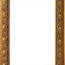 ArtXO 12x16 Picture Frame Wooden, Display Pictures 8.5x11 with Mat or 12x16 Without Mat, Wall Hanging Photo Frame, Vintage Poster Frame Gold