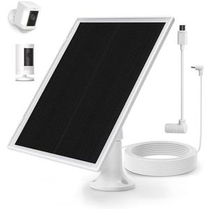 Solar Panel Charger for Ring Camera, Compatible with Ring Stick Up Cam Battery, Spotlight Plus/Pro, Waterproof, 4M/13FT Cable，6W Fast Charging (1Pack)