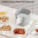 2 Set Dipping Sauce Plate and Holder, Plastic Dipping Dish, Soy Sauce Dish, Mini Dipping Bowls with Handle, for ketchup, Soy, Barbecue and Party Dinner