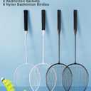 AboveGenius Lightweight Badminton Set, 4 Rackets with 6 Nylon Birdies