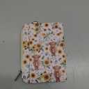 Kelvoris Highland Cow Sunflower Credit Card Holder Small Wallet Women, Slim RFID Blocking Wallet Woman Keychain with Zipper Coin Pocket, Front Pocket Thin Travel Card Case with ID Window Ladies Gifts