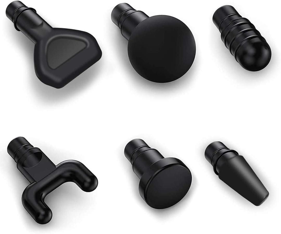 Massage Gun Heads for Hypervolt GoReplaceable Massager Gun Attachment 6 Different Muscle Massager Heads Deep Tissue Percussion Plug and Play Salon Tools Home Pain Relief New Upgrade Massage Head