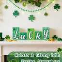 2 x St Patricks Day Decorations for Table - 5pcs Stable Wooden Signs, Lucky Shamrock Decorative Plaques for Home Mantel Centerpiece Tiered Tray Irish Party