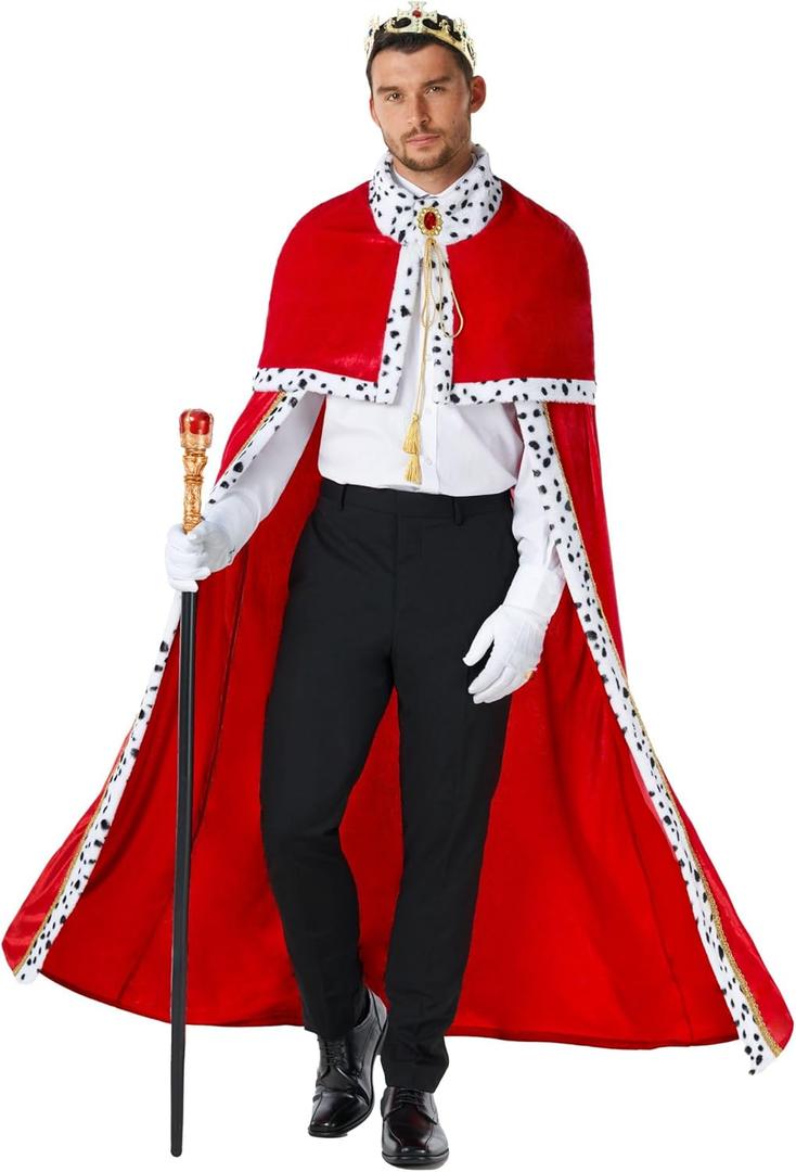 Morph King Costume For Men, King Robe, Adult Man Kings Of Hearts Costume, Men Halloween Costumes Adult