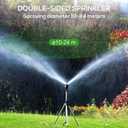 Rotating Tripod Sprinkler, Sprinklers for Lawn Garden Yard, 360 Degree Large Area Automatic Double-Sided Coverage, Telescoping Water Sprinkler with Metal Tripod Base