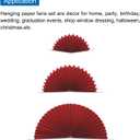 MECCANIXITY Hanging Paper Fans Party Set 12Pcs Round Pattern Hanging Paper Fans Decoration for Home Shop Wall Birthday Wedding Graduation Events(Wine Red)