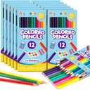 144 Count Colored Pencils for Kids, 12 Pack Colored Pencils Bulk in 12 Vibrant Colors, Pre-sharpened Color Pencil, Bulk School Supplies for Teachers, Classroom Prizes, Art Supplies for Adults