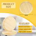 Jetec 4 Pieces Wooden Round Plaque Unfinished Natural Wood Circles for Crafts DIY Coaster Base Painting Projects Gifts Home Decor(5 Inch)
