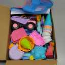 EULRGAUS Beach Toys, 36 PCS Sand Toys with Construction Vehicles, Collapsible Bucket, Princess & Prince and Ice Cream Toys, Sand Castle Building Kit, Beach Shovel, Beach Games for Kids, Boys and Girls