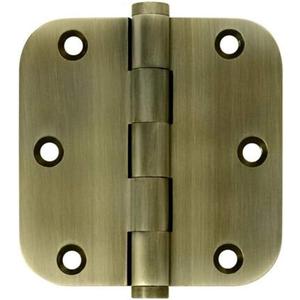 Deltana DSB35R55 Solid Brass 3 1/2-Inch x 3 1/2-Inch x 5/8-Inch Radius Hinge