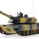 POCO DIVO Abrams M1A2 US Battle Tank RC Airsoft Panzer 1/24 Scale Model 2.4Ghz Remote Control Military Vehicle Combat Fight Infrared BB, 16"L x 6.5"W x 6"H