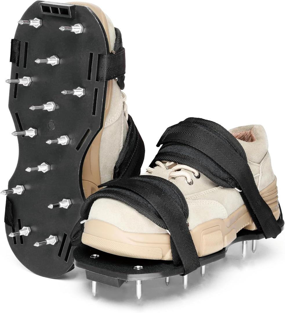 Spike Shoes for Epoxy Flooring Epoxy Shoes with 3/4" Short Spikes for Garage Floor Epoxy, Epoxy Floor kit tool, Garage Floor Epoxy Kit, Epoxy Garage Floor Coating Kit, 1 Pair (Black) (Blue)