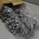 Craftsatin 75 Pcs Christmas Glitter Branches 3 Styles Artificial Christmas Picks Berries Stems Pine Needles Floral Twig Spray for Xmas Tree Ornaments DIY Wreath Garland(Silver)