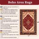 SERISSA 6x9 Washable Non Slip Boho Area Rug for Living Room，Red Black