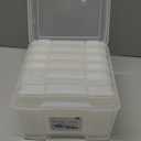 IRIS USA 5" x 7" Photo Storage Box Craft Keeper, Transparent Protection Container with 6 Organization Holder Cases for Pictures, Tasks, Scrapbooking, Ephemera, Stationery Storage, Clear