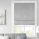 Madison Park Galen Cordless Roman Shade, 33"W x 64"H, Sheen Grey Room Darkening, Thermal Insulated, Energy Efficient Window Blind with Subtle Sheen Basketweave Fabric for Privacy