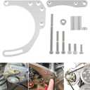 LWP Low Mount Alternator Bracket Double Hump Heads Adjustable Billet Kit for Small Block Chevy SBC 305 327 350 5.0L 5.7L V8 Eight Cylinder Long Water Pump Carburetor V Belt