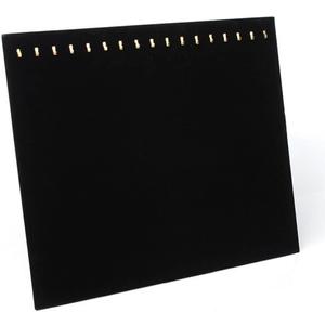 REBABA Solid Color Velvet 17 Hook Necklace Jewelry Tray/Display Organizer/Jewelry Stand/Display Case for Women Girls(Black)