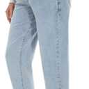 POSHGLAM Women's Maternity Jeans Over Belly Comfy Stretch Boyfriend Jeans Loose Pregnancy Pants, S-XXL (Medium, A01 Light Blue)