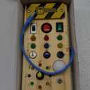 Montessori Wooden Busy Board with 8 LED Light switches, Sensory Toys Light Switch Travel Toys for 1+ Year Old Baby and Toddler