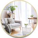 Itrue Round Gold Mirror 36 Inch for Bathroom Circle Mirrors for Wall Decorative Brushed Metal Frame Mirror with Wall Mounted for Living Room Bedroom