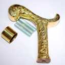 Vintage Designer Brass Head Handle Antique Victorian Cane Wooden Walking Stick