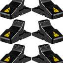 Feeke Rat Trap, Large Mouse Traps, Mouse Traps Indoor for Home, Instant Kill Traps for Mouse Rat Chipmunk, Quick Set Up and Reusable - 6 Pack, Black