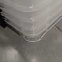 IRIS USA 72 Qt Stackable Plastic Storage Bins with Lids, 6 Pack - BPA-Free, Made in USA - See-Through Organizing Solution, Latches, Durable Nestable Containers, Secure Pull Handle - Clear