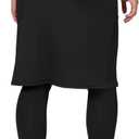 Aurgelmir Women's Tennis Golf Skirts Workout Skirted Leggings Yoga Capri Pants with Skirts Skorts Pockets (Black, M)