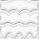 5 Pcs Quilting Ruler and Templates 10.24 Inches Waves Ruler Acrylic Quilting Templates for Machine Quilting Free Motion Quilting Stencils Wavelengths Sewing Rulers for Patchwork Splicing