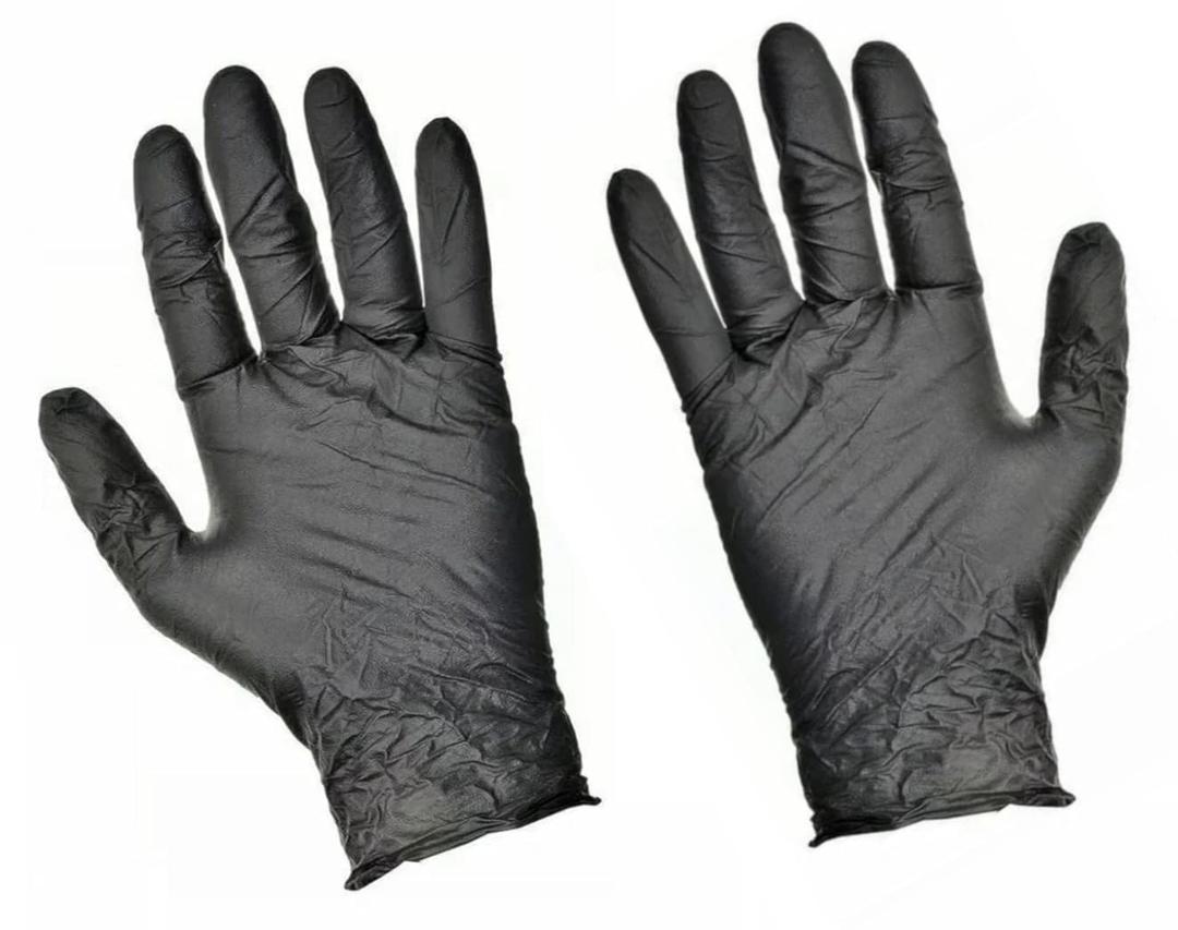 BLACK MAMBA Powder Free Industrial Strength Nitrile Gloves With Raised Torque Grip 100 Glove Box (Large)