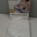 Baby Lounger Pillow for Infant Support Cushion Reflux Breastfeeding Pillow, Bottle Feeding, Tummy Time, Adjustable Baby Wedge Lounger Pillow for Reducing Spit-Up (White Grey)