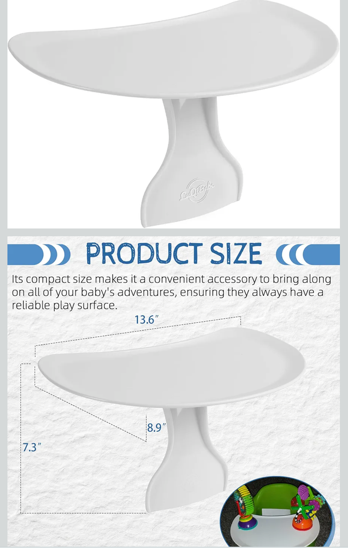 Baby Booster Seat Tray Attachment Only Compatible with Bumbo Baby Infant Toddler Floor Seat Feeding Tray for Boys and Girls 3 to 12 Months - White