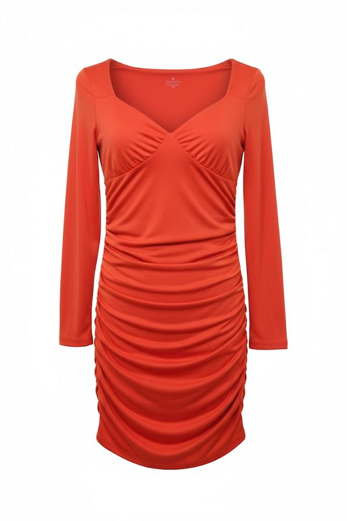 Dress for Women's, Orange, 90% Polyester, Size S