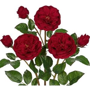 Arborus Real Touch Artificial Roses (Set of 3) – 23.6" Long Stem Red Garden Roses – Lifelike Faux Silk Flowers for Wedding Bouquets, Home Décor, Centerpieces & Floral Arrangements