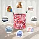 Christmas Candies Laundry Basket Foldable Oxford Cloth Tote Bag Laundry Hamper Clothes Storage Bucket Organizer For Bathroom/Laundry Storage/Bedroom 19.6x15.7 Inch