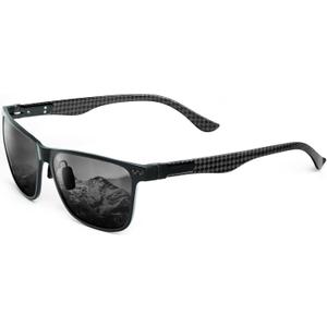 Carbon Fiber Polarized Sunglasses for Men Trendy Driving Sunglasses Shady Sun Glasses with UV Protection (Gunmetal Frame/Black Lens) Carbon Fiber Polarized Sunglasses for Men Trendy Driving Sunglasses Shady Sun Glasses with UV Protection (Gunmetal Frame/Black Lens)