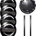 5-Pack 60mm/2.36" Wheel Center Caps Compatible with Altima Rogue Murano Maxiam Kicks Frontier Sentra- Black ABS Wheel Hub Center Caps with Pry Tools