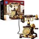 PANTASY Retro Phone Building Blocks Set for Adults, Vintage DIY Telephone Model Kit with Realistic Design, Creative Home Decor Gift, Ideal Gifts for Collectors & Hobbyists