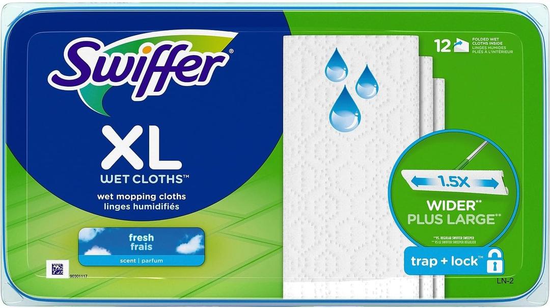 Swiffer Sweeper X Large Wet Mopping Cloths, Open Window Fresh, 12 Folded Sheets