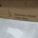 Stainless Steel Cat Litter Box XL for Big Cats, High-Sided Design Prevents Urine Leakage, Non-Stick, Easy to Clean, Includes Scoop, Gray