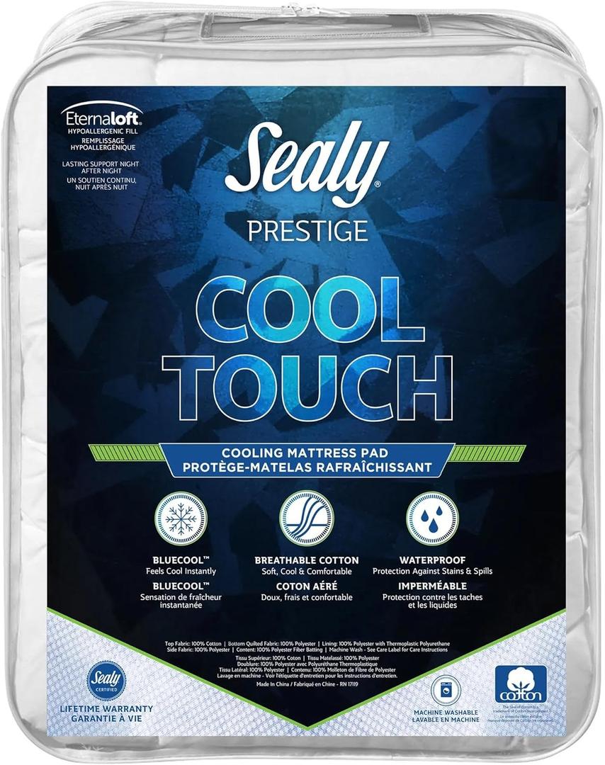 Sealy Prestige Cool Touch Mattress Pad Twin White