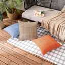 MIULEE Outdoor Waterproof Throw Pillow Covers Decorative Farmhouse Water Resistant Cushion Covers for Tent Patio Garden Couch Sofa Pack of 2, 16x16 Inch Orange
