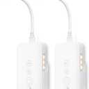Ellasay Wall Mounted Reading Light: Rechargeable Portable Book Light with USB Output &Timers Function - Eye Care for Kids Study in Bedside 2 Set (White)