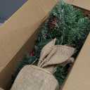 3ft Pre-Lit Artificial Christmas Tree with 70 LED Lights Mini Xmas Trees, Cement Burlap Base Basin, for Home Tabletop, Green